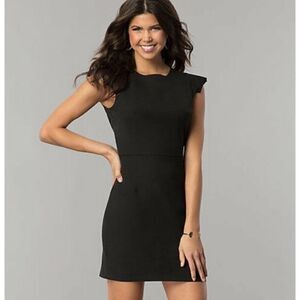 Esley Women Tie On Back Cut-Out Black Mini Dress Size L NWT